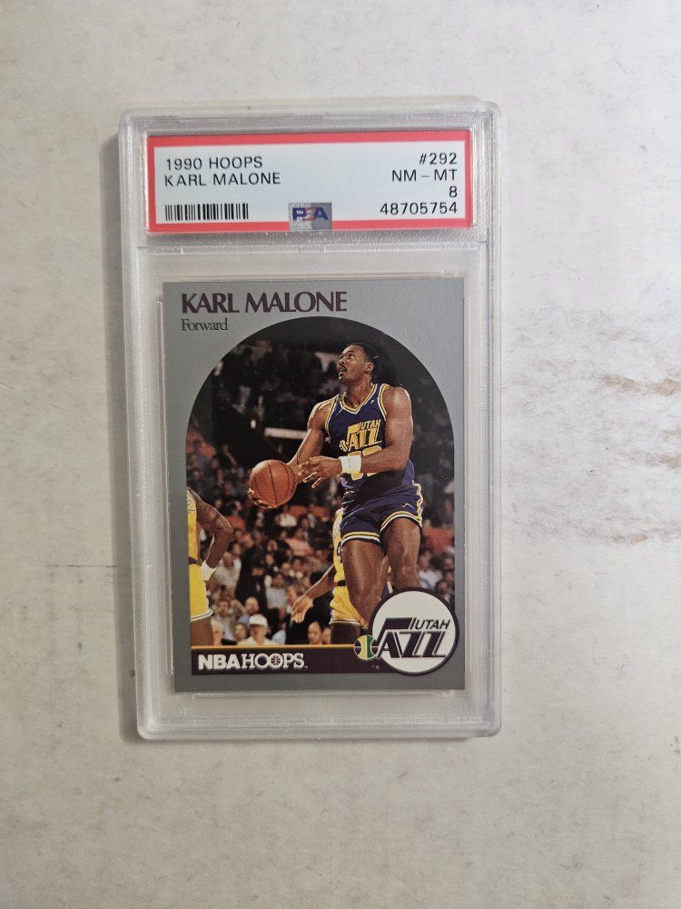 1990 Hoops Karl Malone #292 Utah Jazz PSA 8 NM-MT Graded Basketball Card