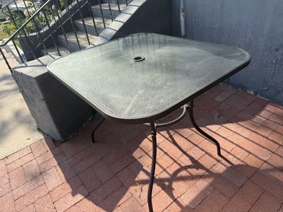 Outdoor Glass Top Patio Table - 4 Person Seating