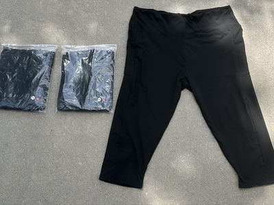 (3) Three *BRAND NEW* Black Workout Pants with side pocket-Size XXL