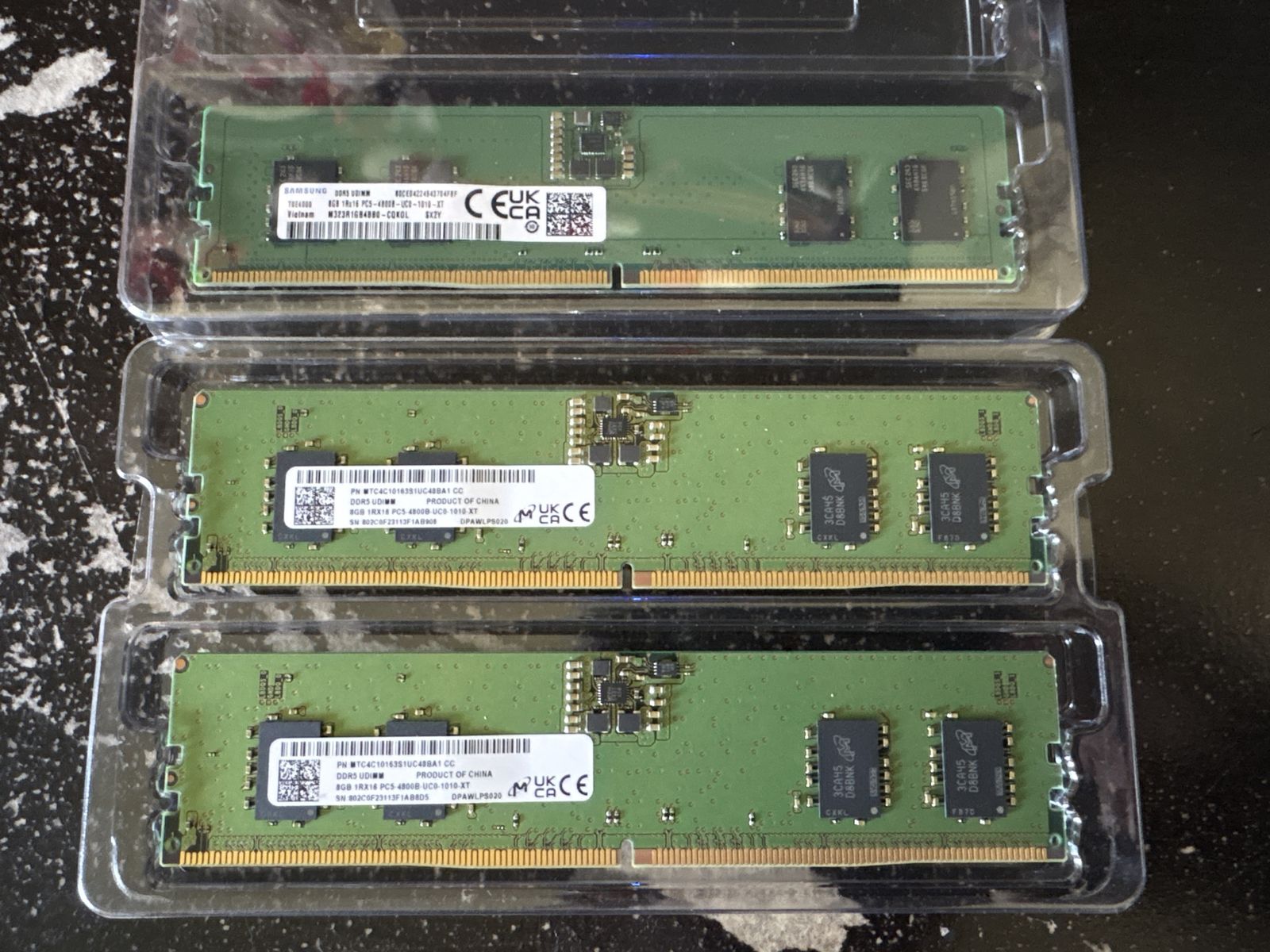 3 -8GB DDR5 DIMMs