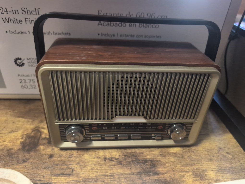 Hearts & Hands Hartley Portable Bluetooth Speaker & Radio - Retro Wood Finish