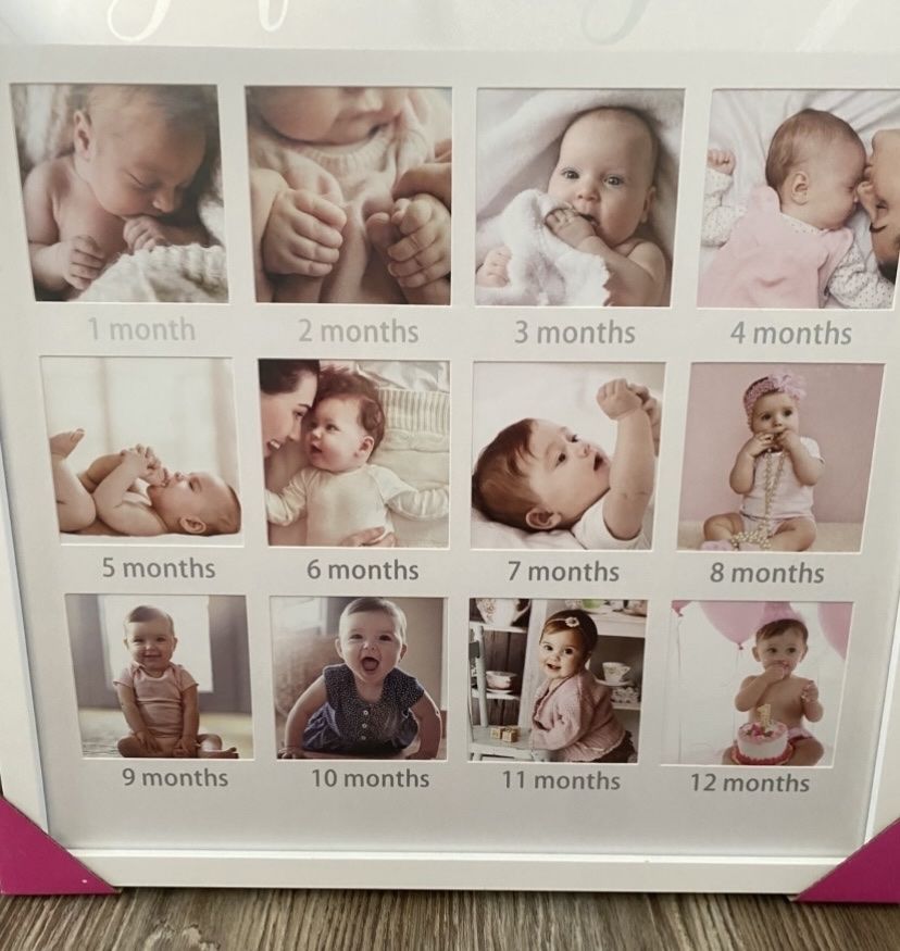NEW    Baby's First Year Picture Frame   First 12 Months Memories