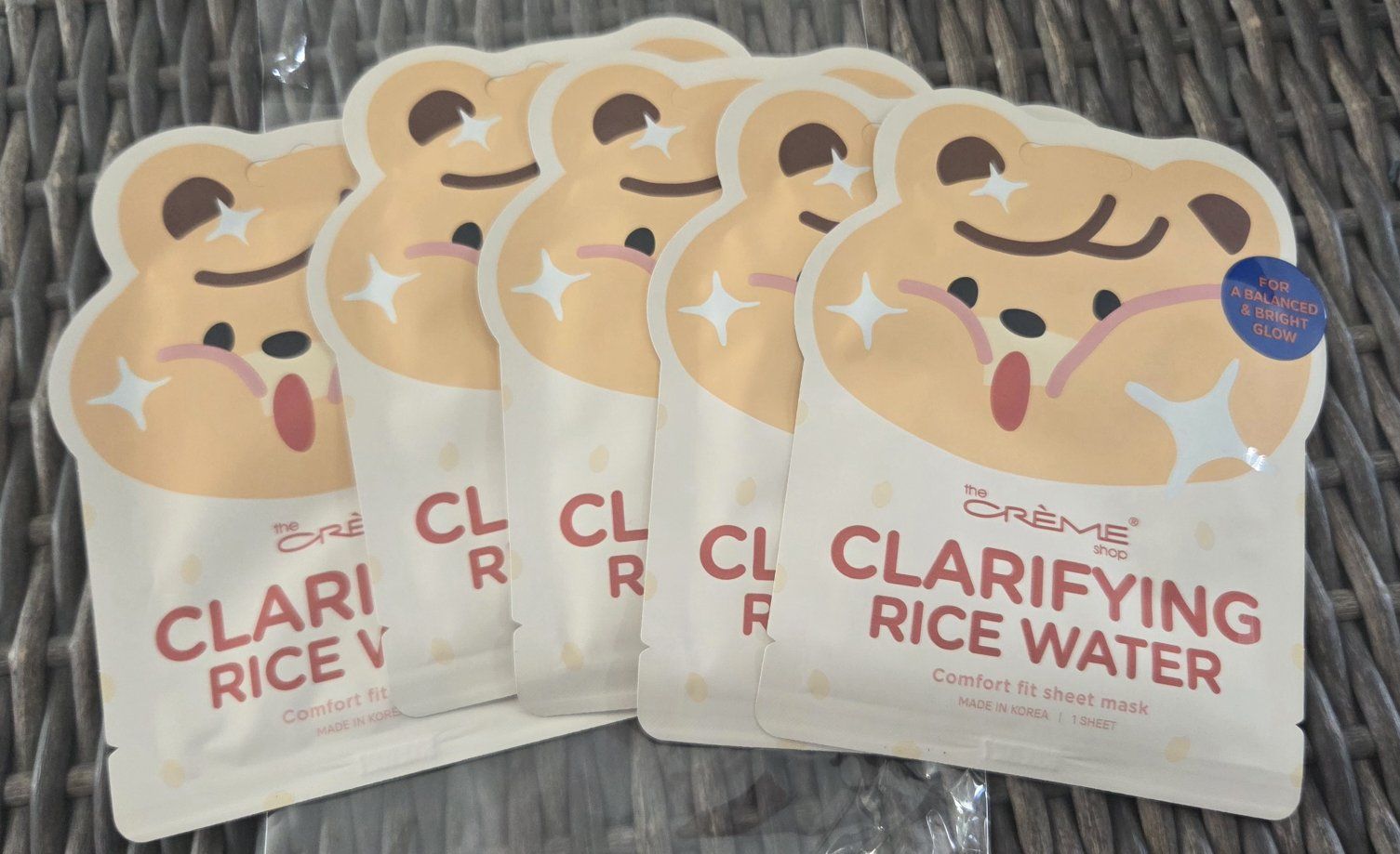 The Crème Shop Clarifying Rice Water Comfort Fit Sheet Mask - 5 Pack