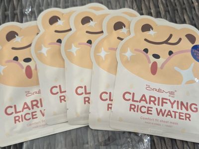 The Crème Shop Clarifying Rice Water Comfort Fit Sheet Mask - 5 Pack