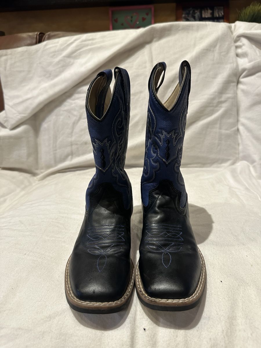 Old West Toddler Size 13 Black/Blue Western Boots