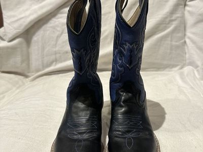 Old West Toddler Size 13 Black/Blue Western Boots