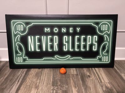 Money Never Sleeps Motivational Big Canvas Art