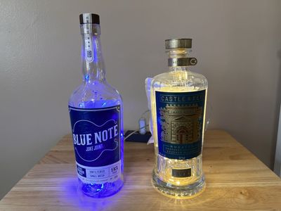 Decorative Whiskey/Vodka Bottles with LED Lights - Upcycled Decor $20 each