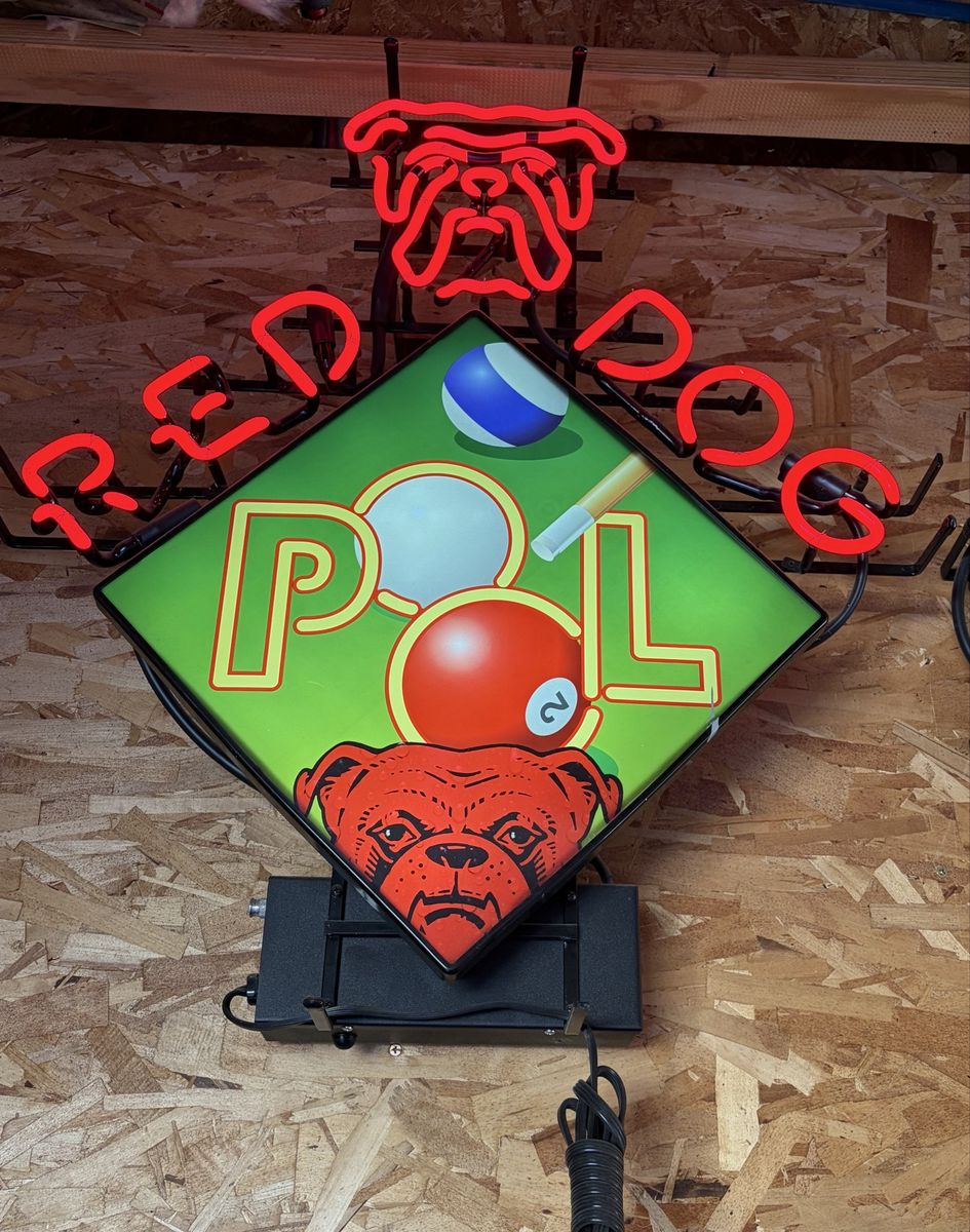 Vintage style red dog neon sign