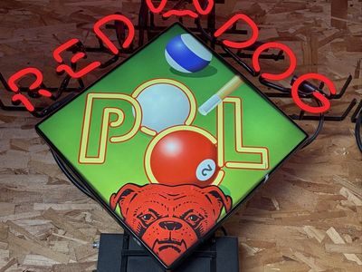 Vintage style red dog neon sign