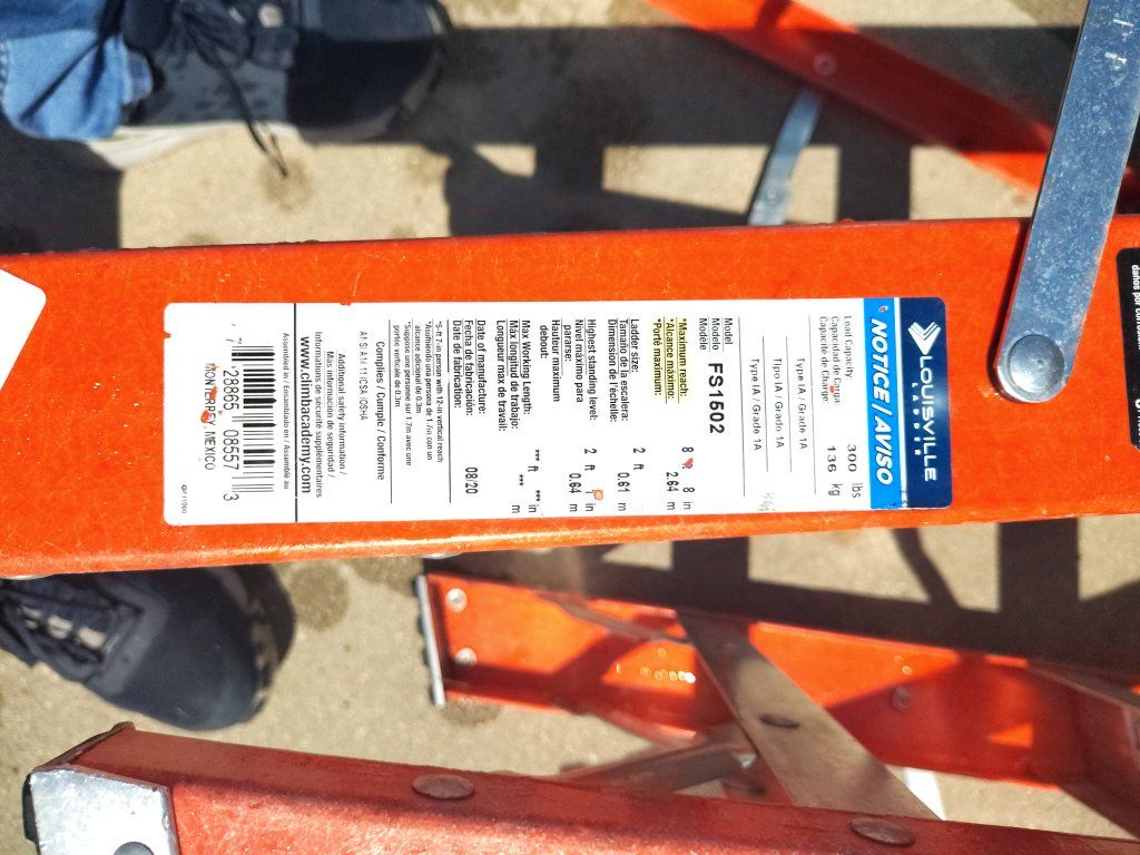 Louisville FS1502 Fiberglass 2-Step Stool Ladder, 300lb Capacity