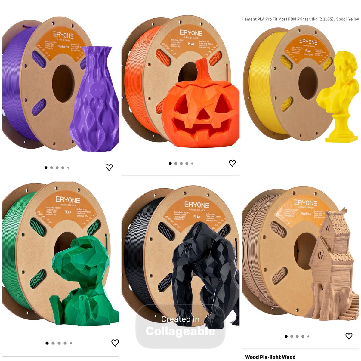 Eryone premium PLA Plus Filament 1kg 1.75mm