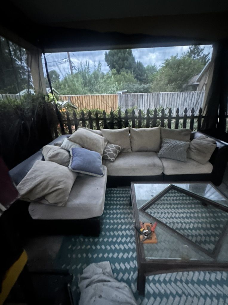 Brown And Tan Sectional