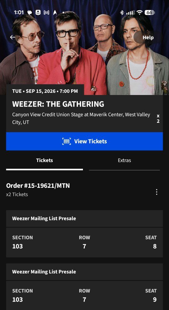 Weezer 9/15 Tickets