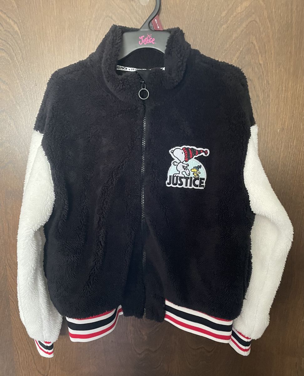 Justice Girls Plush Snoopy Sherpa Jacket (L)