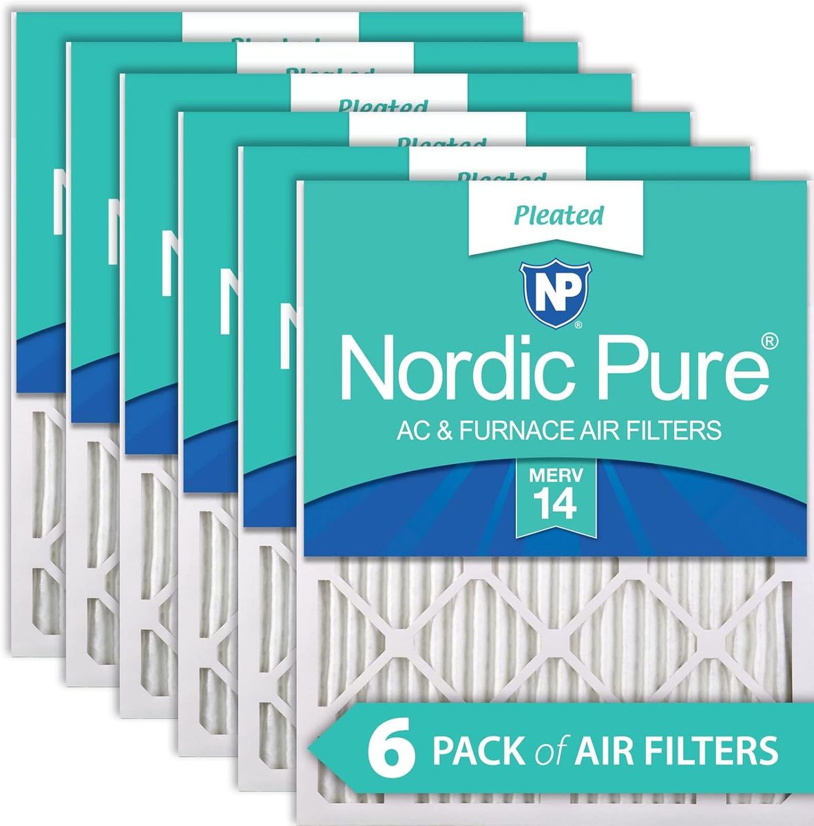 Nordic Pure 18x20x1 Pleated MERV 14 Air Filters, 6-pack #97080