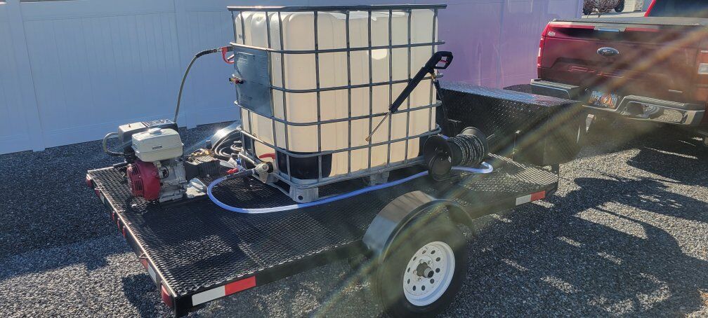 8.5 GPM twin pressure washer trailer