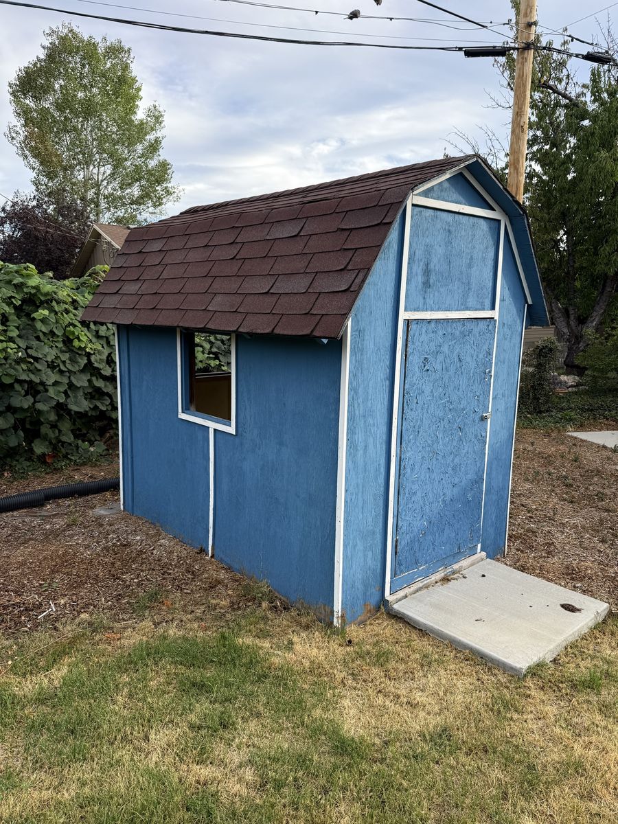 Blue Wooden Storage Shed