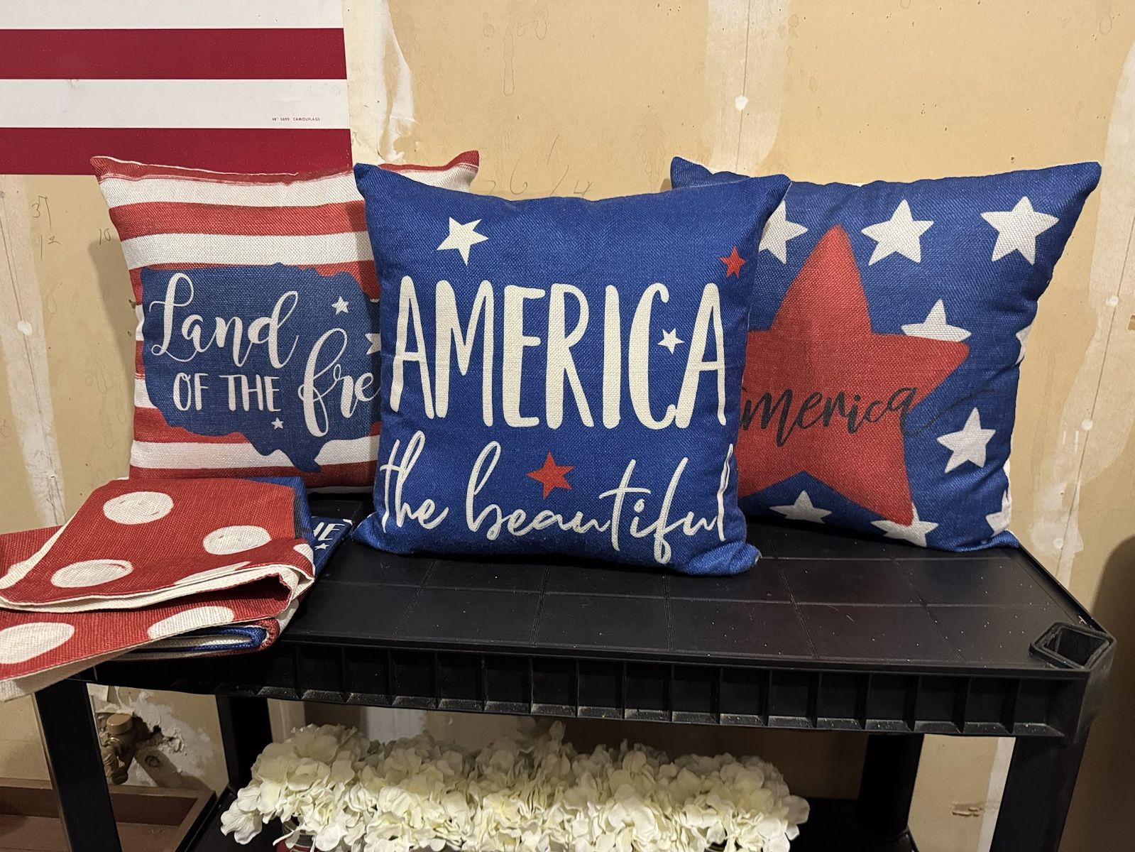 Patriotic pillows ideal for the patio!