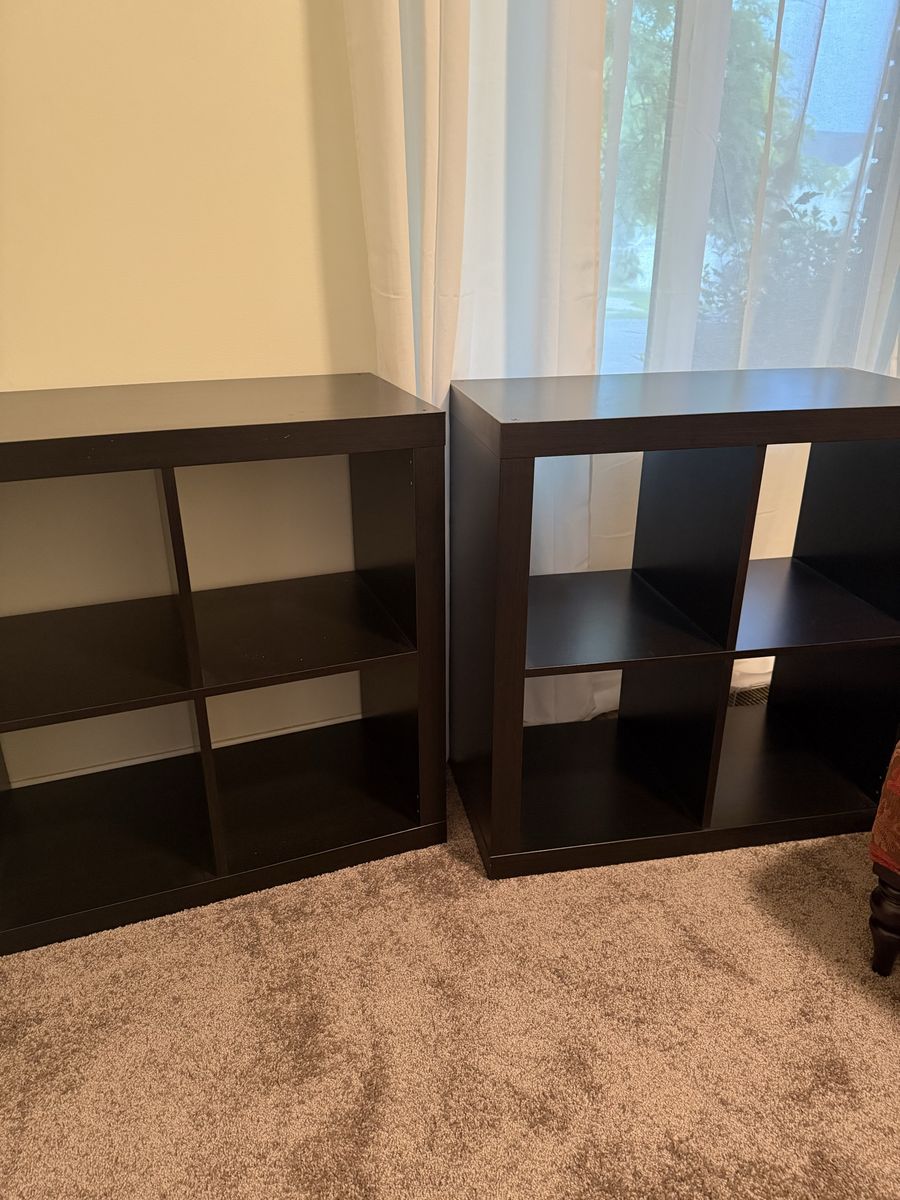 Brown Cube Storage Shelf Unit set of 2