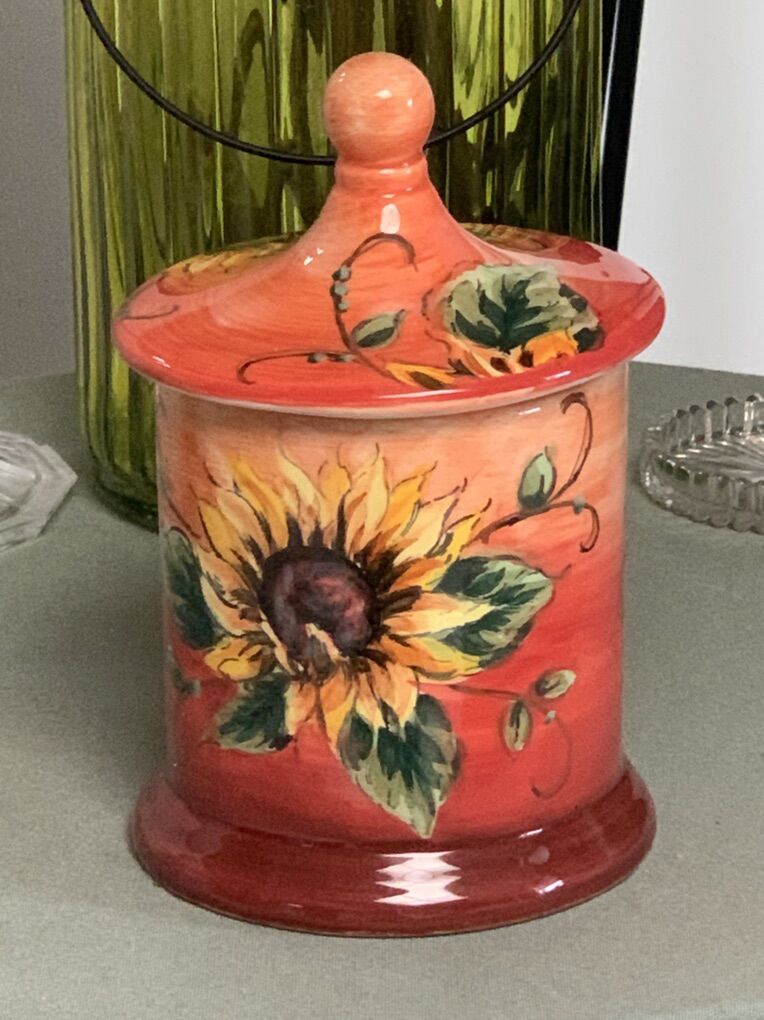 Maxcera 8” Sunset Sunflower Canister