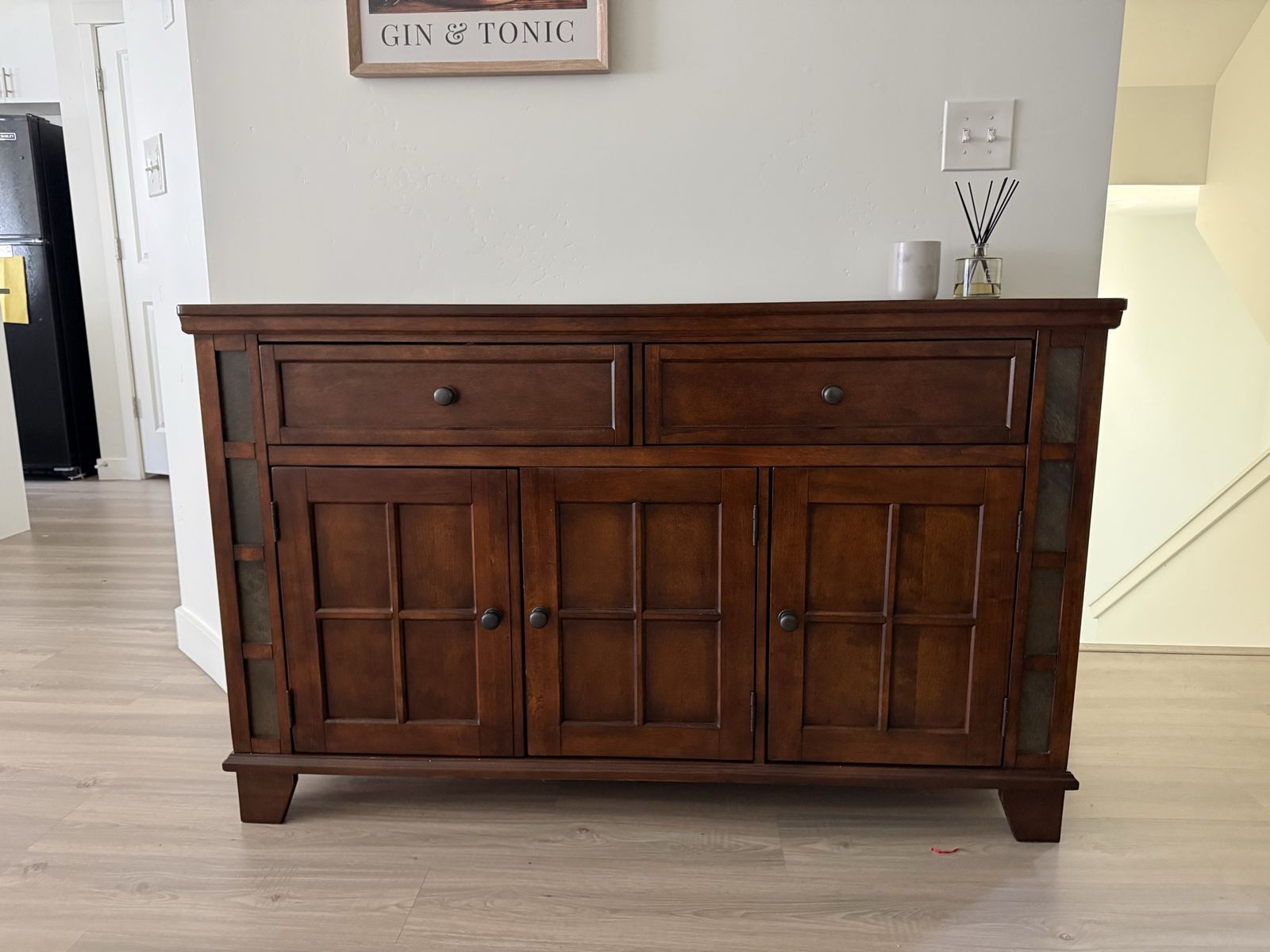 Wooden Sideboard Buffet Cabinet w/ Storage Drawers & Doors - Excellent Condition