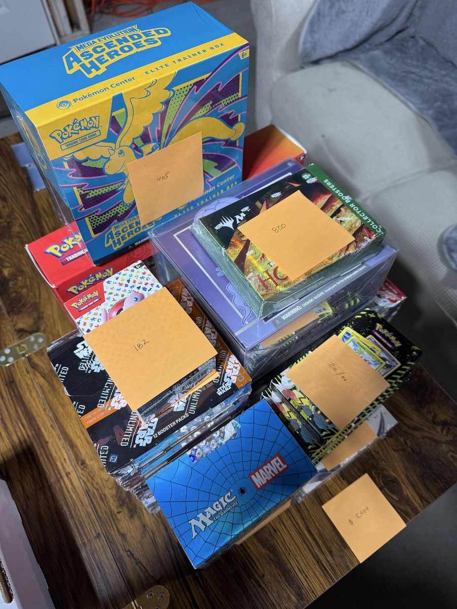 Trading Card Game Booster Bundles and Boxes Lot - Pokemon, Magic The Gathering