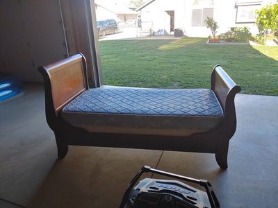 Twin Sleigh Bed Real Wood Complete With Box Spring and Mattress