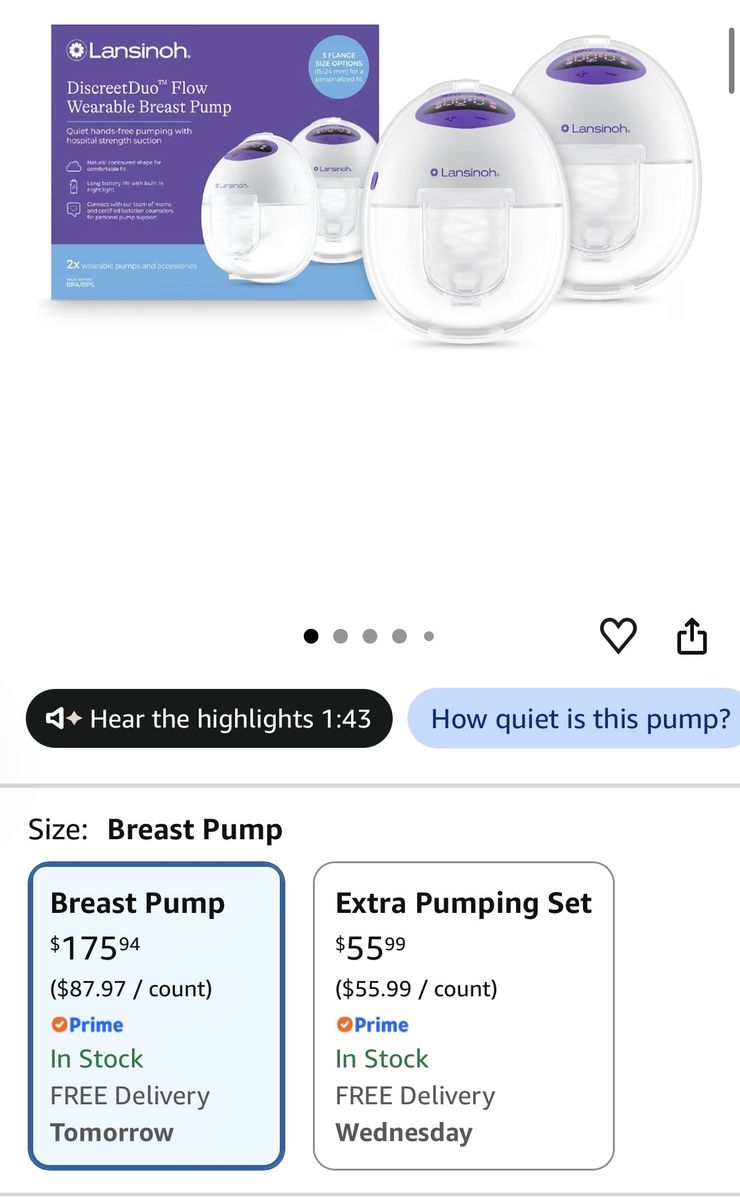 Lansinoh DiscreetDuo Flow Wearable Breast Pump