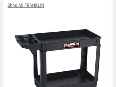 FRANKLIN 30" x 16" 2-Shelf Black Utility Cart