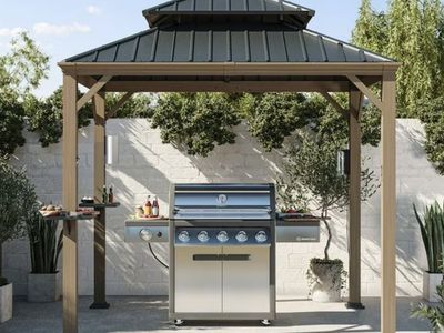 Aluminum & Steel Hardtop 2‑Tier Grill Gazebo