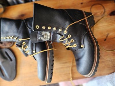 Georgia Boot Logger Boots - Black Leather, Oil & Slip Resistant
women's size 9