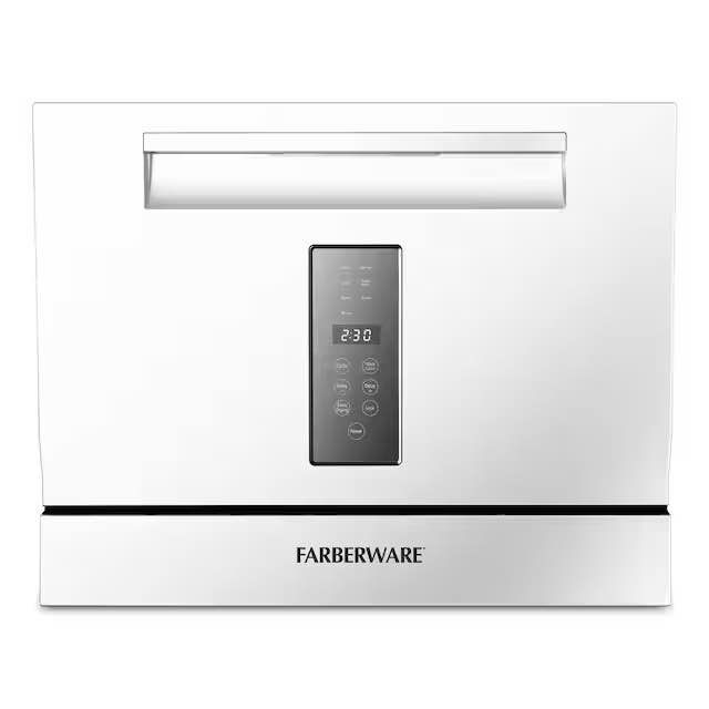 New - Countertop Dishwasher by Farberware in White Portable Dishwasher 21 in. Front Control