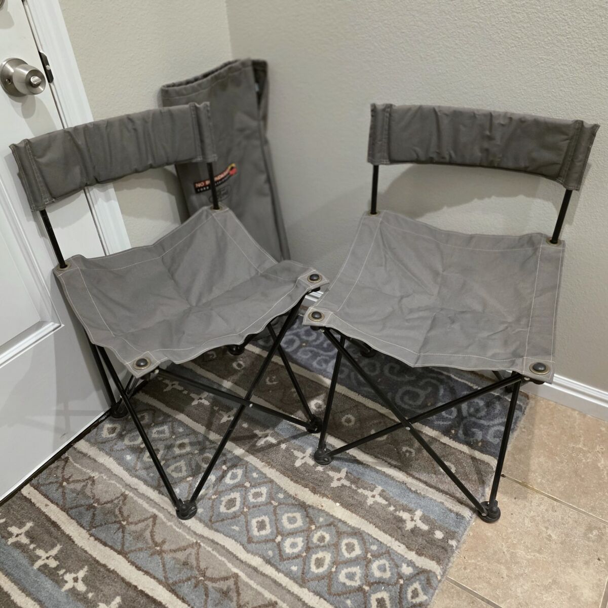 Pair VTG Camp Chairs Ford Explorer Gray Foldable