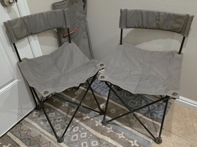 Pair VTG Camp Chairs Ford Explorer Gray Foldable