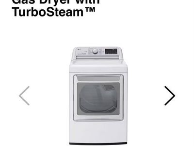 LG DLGX7801WE 7.3 cu.ft. Smart Wi-Fi Enabled Gas Dryer with TurboSteam - White
