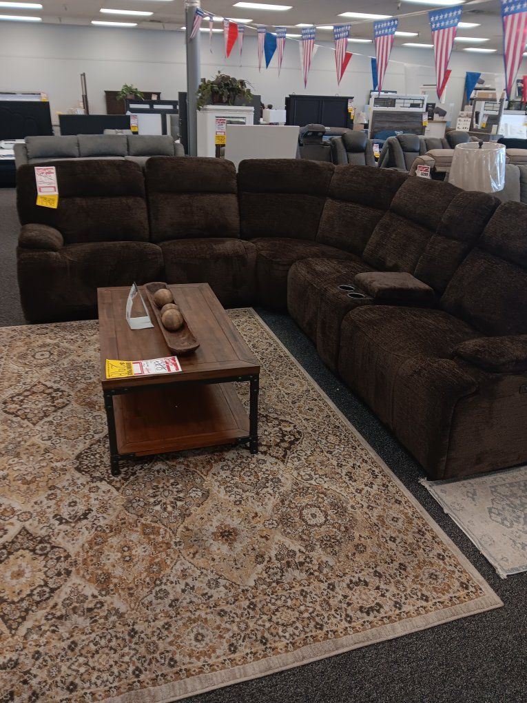 Reclining Sectional Sofa - Gray Fabric, Multiple Configurations