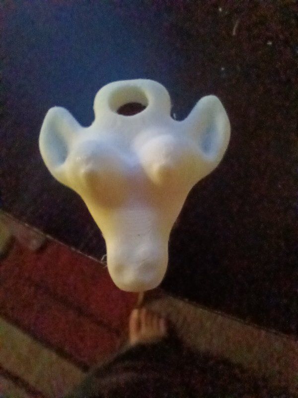 3D printed cow necklace emblem