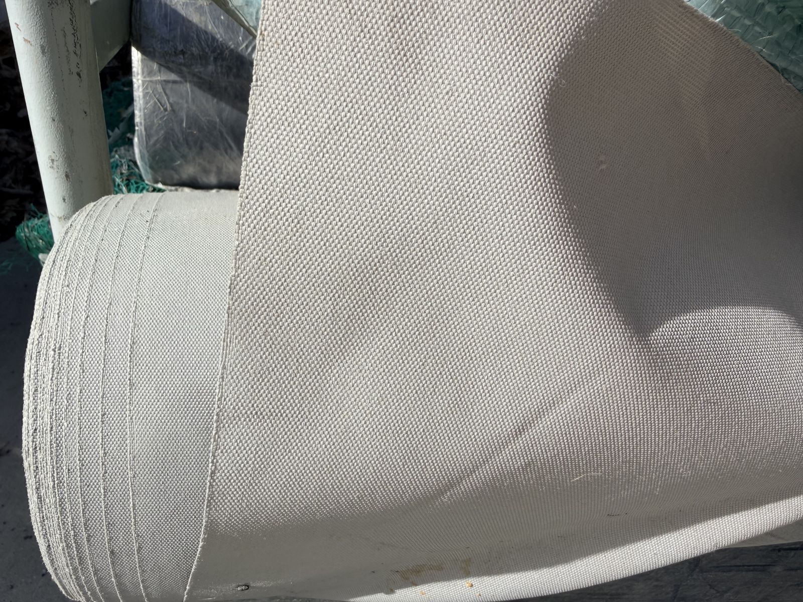 New. White Nylon Canvas 5'x 150 Yards Water& Flame