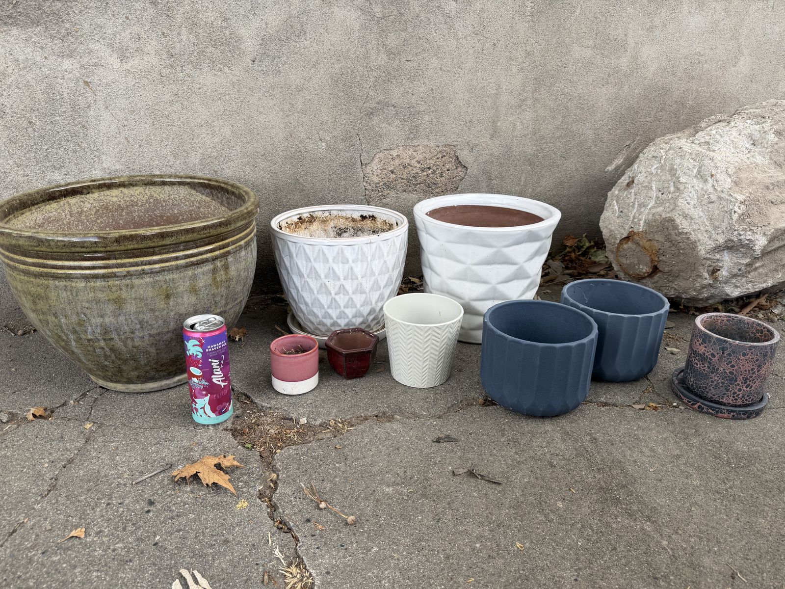 Assorted plant pots