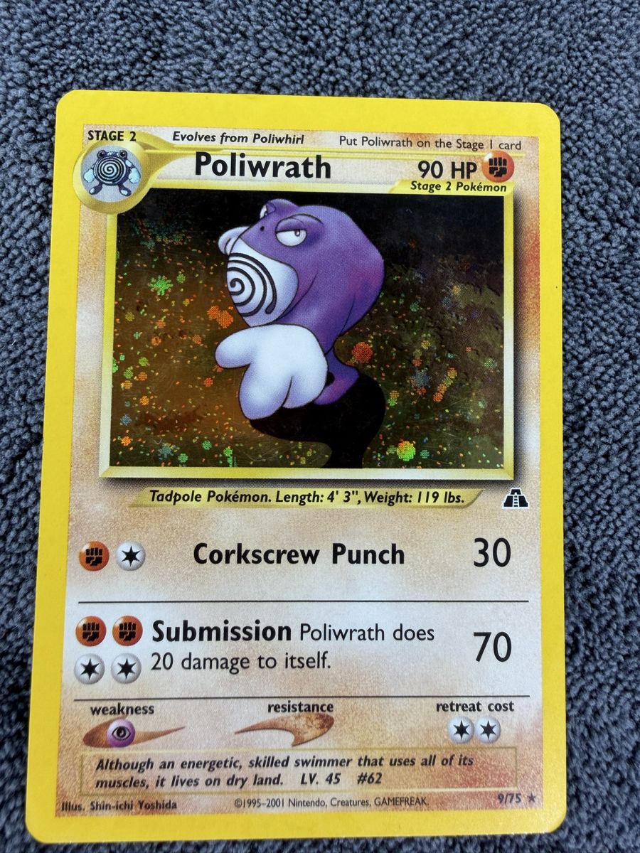 Poliwrath 9/75 Holo Neo Discovery WOTC Pokemon Card LP