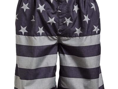 new in package men's stars and stripes swim trunks