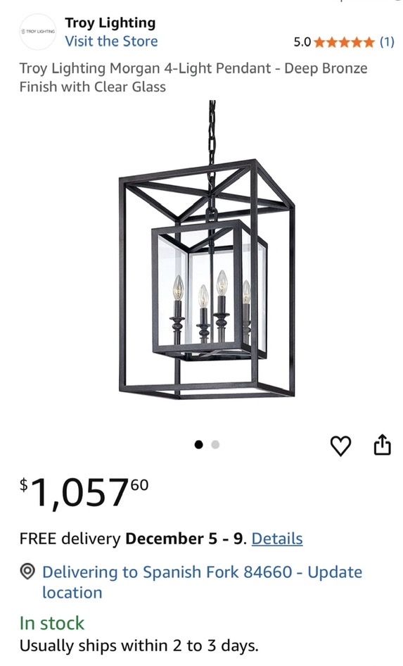 Troy Lighting Morgan 4-Light Pendant — Pair — $2,116 Retail