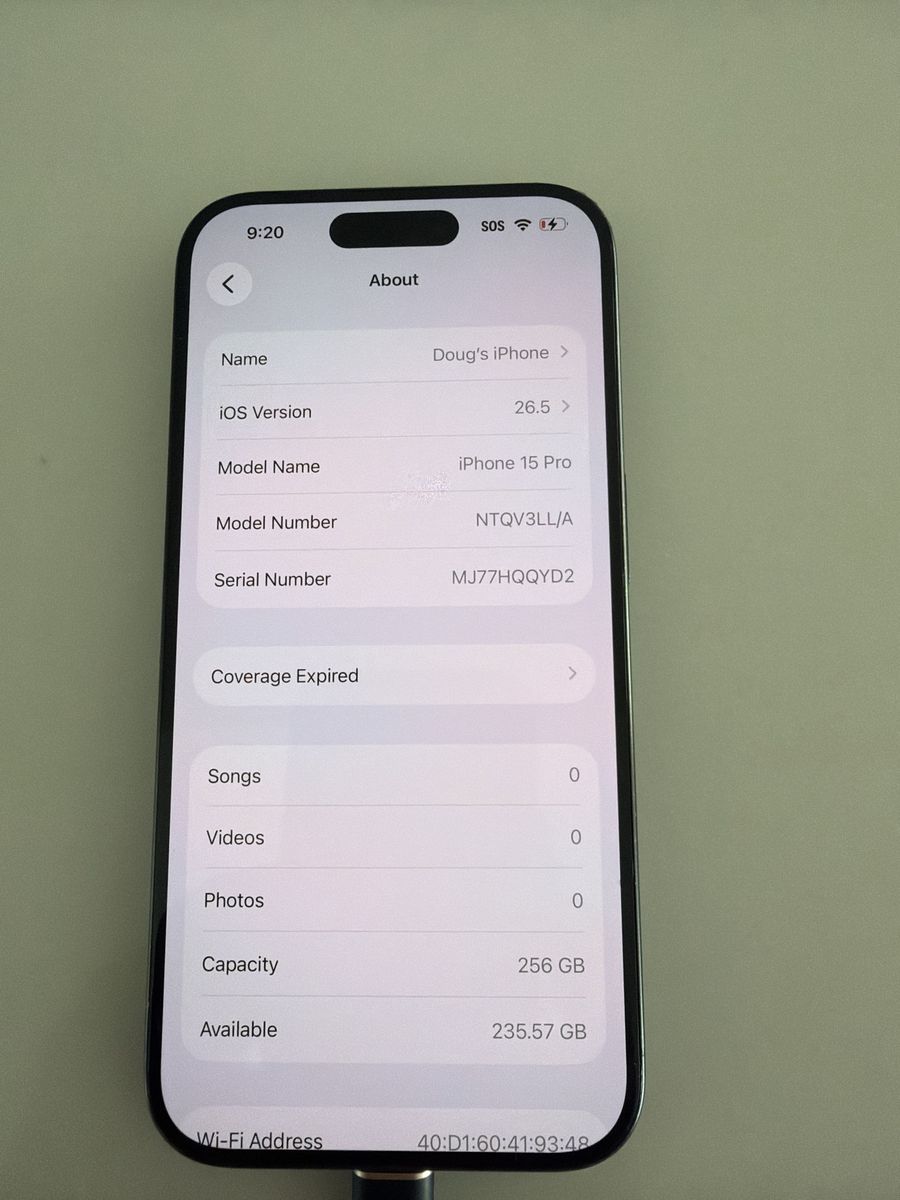 Apple iPhone 15 Pro - 256GB - Blue Titanium (Cracked Back) unlocked