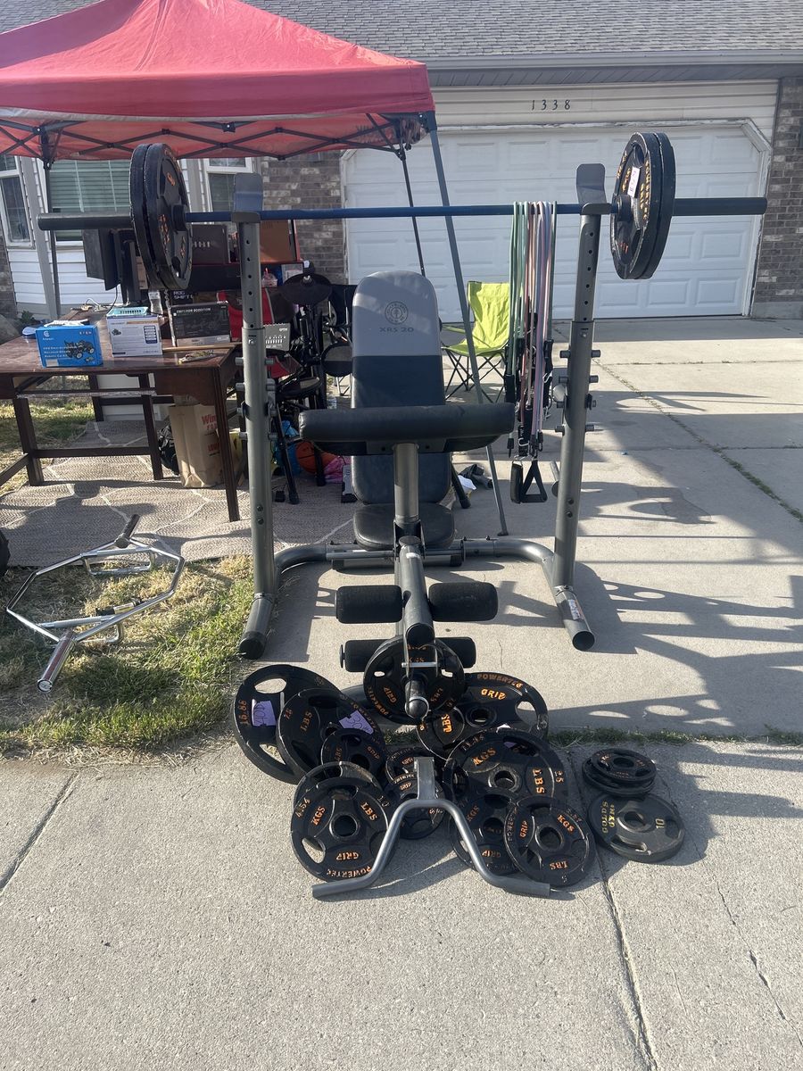 Weight set with hex bar