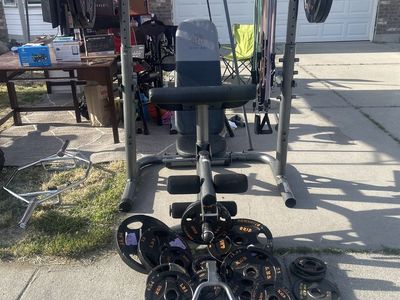Weight set with hex bar