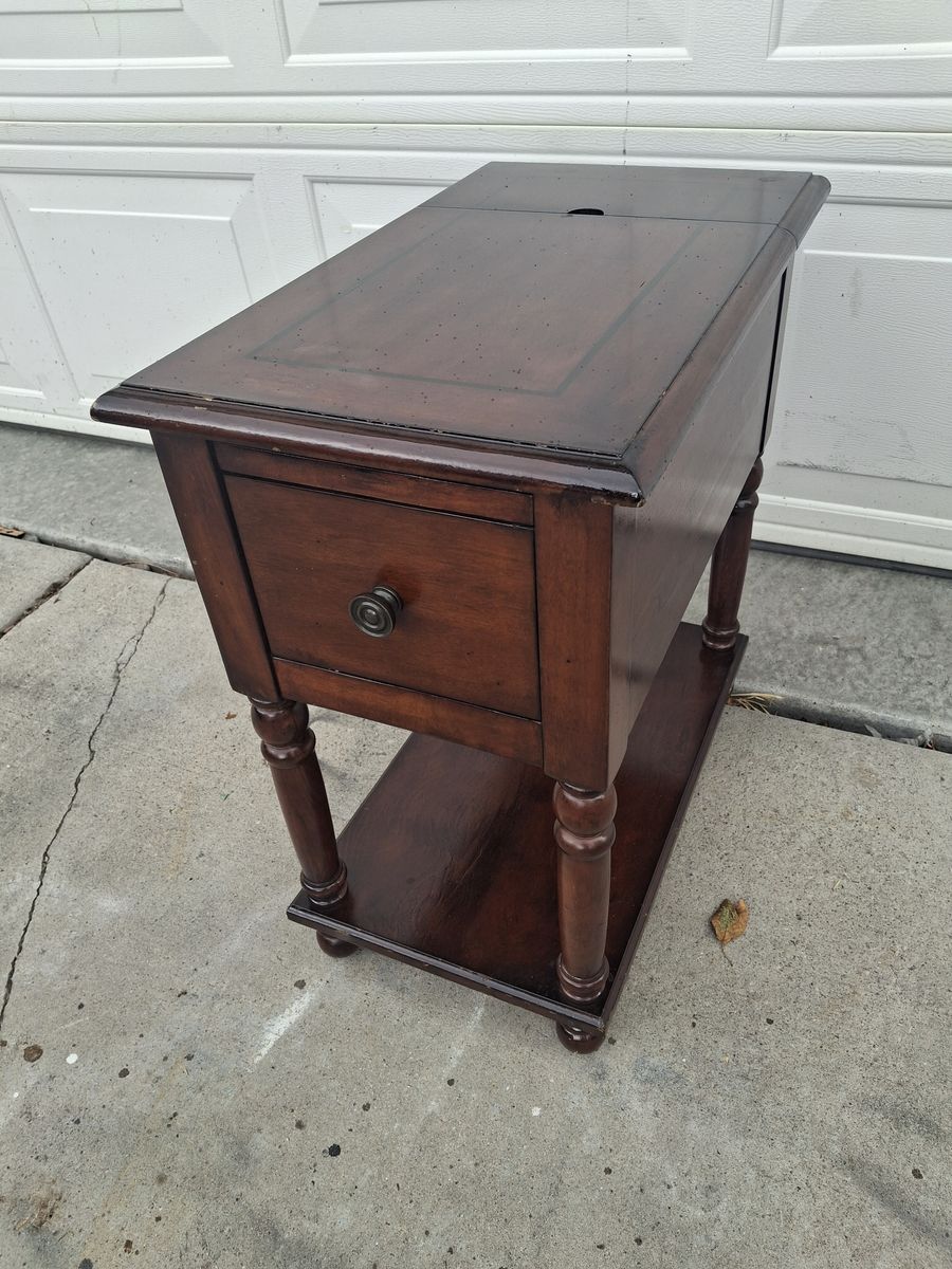 all wood slim night stand