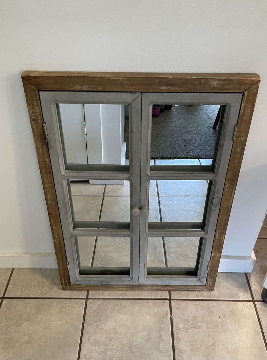 Solid Wood Windowpane Mirror 31 x 22.5
