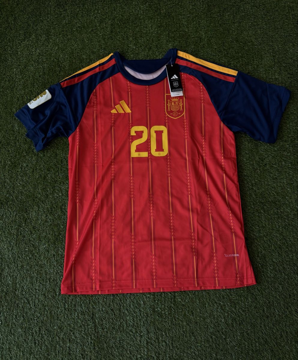 Adidas Spain National Team Soccer Jersey Pedri #20 Red/Blue Men's Size L ClimaCool