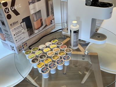 Keurig K-Slim Single Serve Coffee Maker - White, Multi-Stream Technology, Space-Saving Design